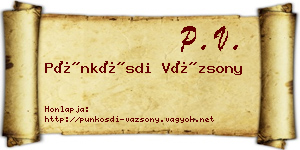 Pünkösdi Vázsony névjegykártya